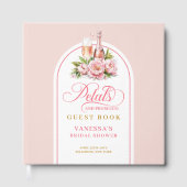 Classic blush and gold petals prosecco sign book ゲストブック (正面)