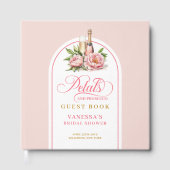 Classic blush and gold petals prosecco sign book ゲストブック (正面)
