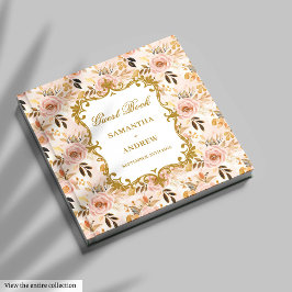 Classic Blush Gold Boho Wedding Guest Book Signing ゲストブック