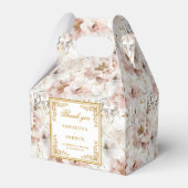 Classic blush ivory gold floral wedding favor box フェイバーボックス (正面サイド)