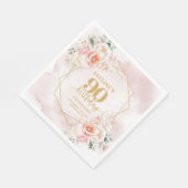Classic blush pink gold 90th birthday celebration  スタンダードランチョンナプキン (角)