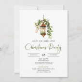 Classic Bohemian Earthy Watercolor Christmas Party 招待状 (正面)