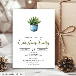 Classic Bohemian Earthy Watercolor Christmas Party 招待状