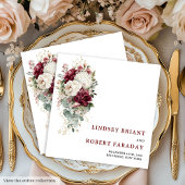 Classic Boho Maroon Blush Gold Roses Wedding Paper