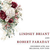 Classic Boho Maroon Blush Gold Roses Wedding Paper