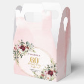 Classic Boho Maroon Roses 60th Birthday Favor Box フェイバーボックス (オープン)