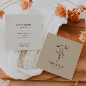 Classic Boho Minimalist Floral Event Planner  スクエア名刺