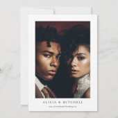 Classic Boho Minimalist Script Wedding Photo 招待状 (裏面)