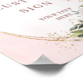 Classic Boho Rose Gold Eucalyptus Custom Sign ポスター (角)