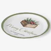 Classic Boho Scandinavian Christmas Tree Plates ペーパープレート (アングル)