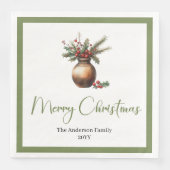 Classic Boho Scandinavian Christmas Wreath Napkins (正面)