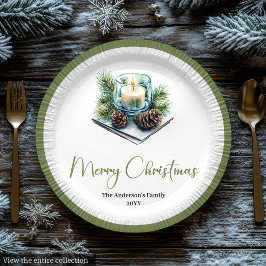 Classic Boho Scandinavian Christmas Wreath Plates ペーパープレート