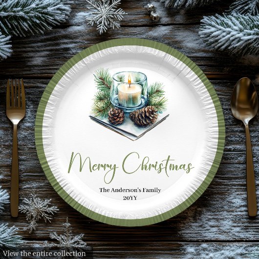 Classic Boho Scandinavian Christmas Wreath Plates ペーパープレート