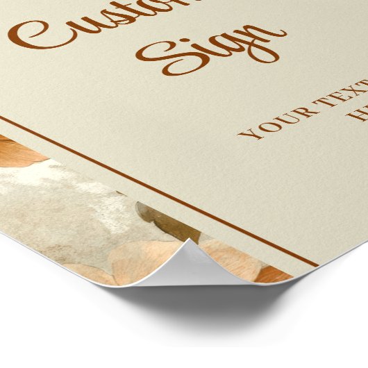 Classic Boho Terra Cotta Ivory Sage Floral Custom  ポスター (角)