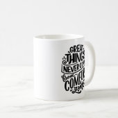Classic Bold Black Typography Quote Comfort Modern コーヒーマグカップ (正面右)