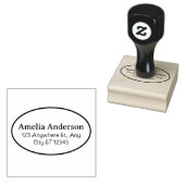 Classic Bold Oval Return Address Rubber Stamp ラバースタンプ (押印)