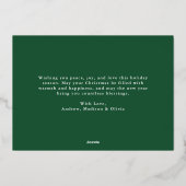 Classic Border Green Merry Christmas Photo 箔シーズンカード (裏面)