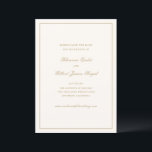 Classic Border Ivory and Gold Timeless Wedding セーブザデート<br><div class="desc">A classic and timeless design.</div>