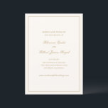 Classic Border Ivory and Gold Timeless Wedding セーブザデート<br><div class="desc">A classic and timeless design.</div>