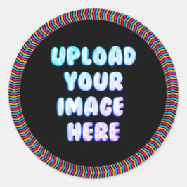 Classic Border Round Sticker with a Business Logo ラウンドシール