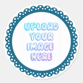 Classic Border Round Sticker with a Business Logo ラウンドシール