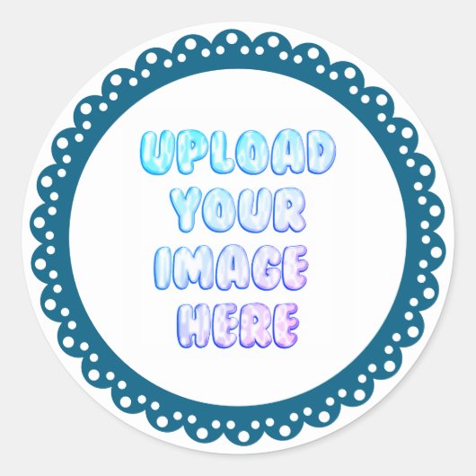 Classic Border Round Sticker with a Business Logo ラウンドシール (正面)