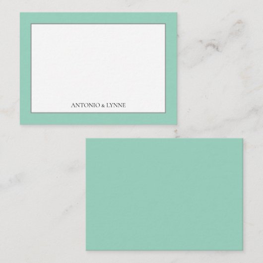 Classic Border Sage Green Note Card ノートカード (正面/裏面)