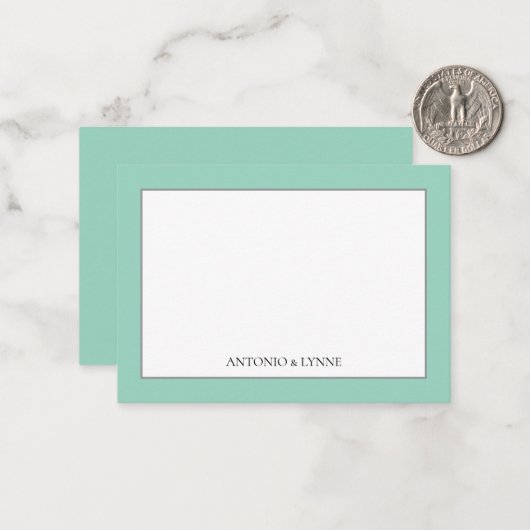 Classic Border Sage Green Note Card ノートカード (正面/裏面インサイチュ)