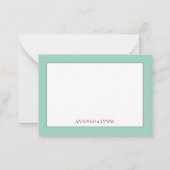Classic Border Sage Green Note Card ノートカード (正面)
