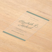 Classic Border Save the Date Flat Card アクリル招待状 (レイダウン)