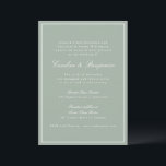 Classic Border Script Elegant Wedding Sage RSVP 招待状<br><div class="desc">This classic wedding invitation features a soft sage green background, refined serif typography, and an elegant double-line border. The formal wording and balanced layout create a timeless, traditional feel while the muted color palette keeps it fresh and modern. Perfect for couples planning a garden, estate, or classic ceremony with a...</div>