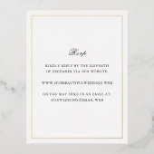 Classic Border Timeless Wedding Foil RSVP Card 箔招待状ポストカード (正面)
