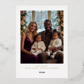 Classic Botanical Oval Frame Traditional Christmas 箔シーズンカード (裏面)