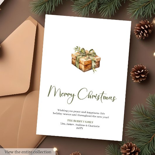 Classic Botanical Printable Christmas Greeting シーズンカード