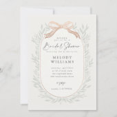 Classic Bow Bridal Shower 招待状 (正面)