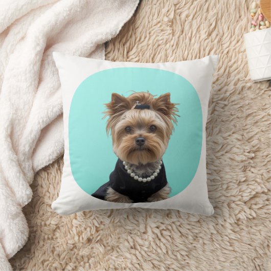 Classic Breakfast Poster Yorkshire Terrier Yorkie クッション (ブランケット)