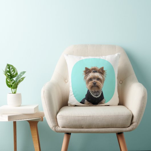 Classic Breakfast Poster Yorkshire Terrier Yorkie クッション (椅子)