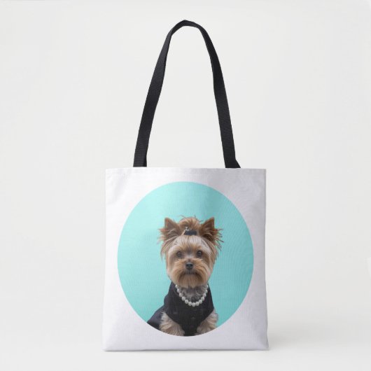 Classic Breakfast Poster Yorkshire Terrier Yorkie トートバッグ (正面)