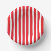 Classic Bright Red and White Striped 7" ペーパーボウル (正面)