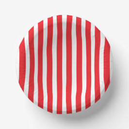 Classic Bright Red and White Striped 7" ペーパーボウル
