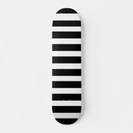 Classic Bright White and Black Striped スケートボード