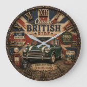 Classic British Car ラージ壁時計 (正面)