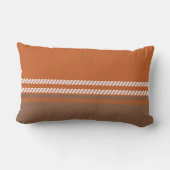 Classic Brown and Orange with Stripes Throw Pillow ランバークッション (裏面)