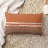 Classic Brown and Orange with Stripes Throw Pillow ランバークッション (ブランケット)