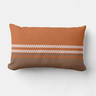 Classic Brown and Orange with Stripes Throw Pillow ランバークッション
