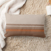 Classic Brown and Tan and Orange with Stripes  ランバークッション (ブランケット)