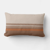 Classic Brown and Tan and Orange with Stripes  ランバークッション (正面)