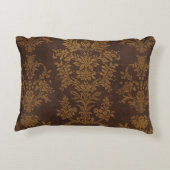 Classic Brown Gold Ornament, Vintage アクセントクッション (裏面)