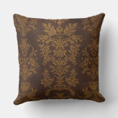 Classic Brown Gold Ornament, Vintage クッション (裏面)