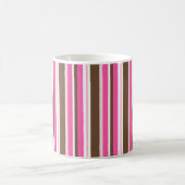 Classic Brown & Pink Stripe Coffee Mugs コーヒーマグカップ (中央)